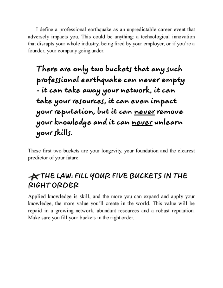 Five buckets law