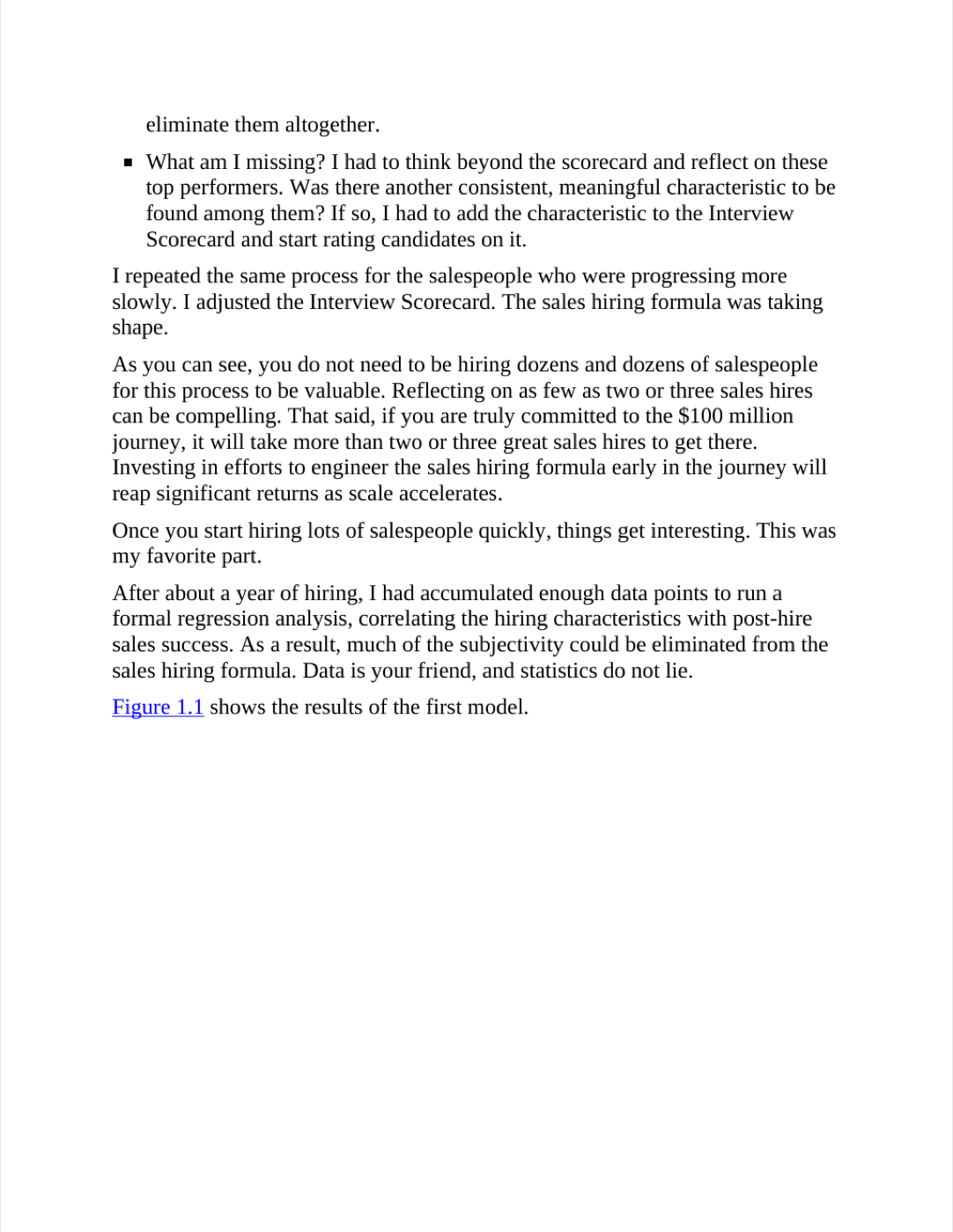 Sales hiring formula