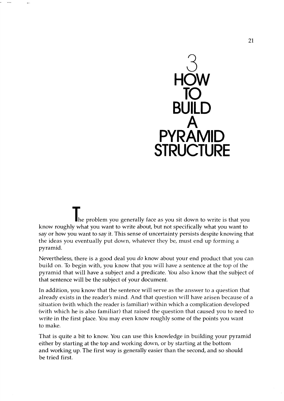 How to build a pyramid structure