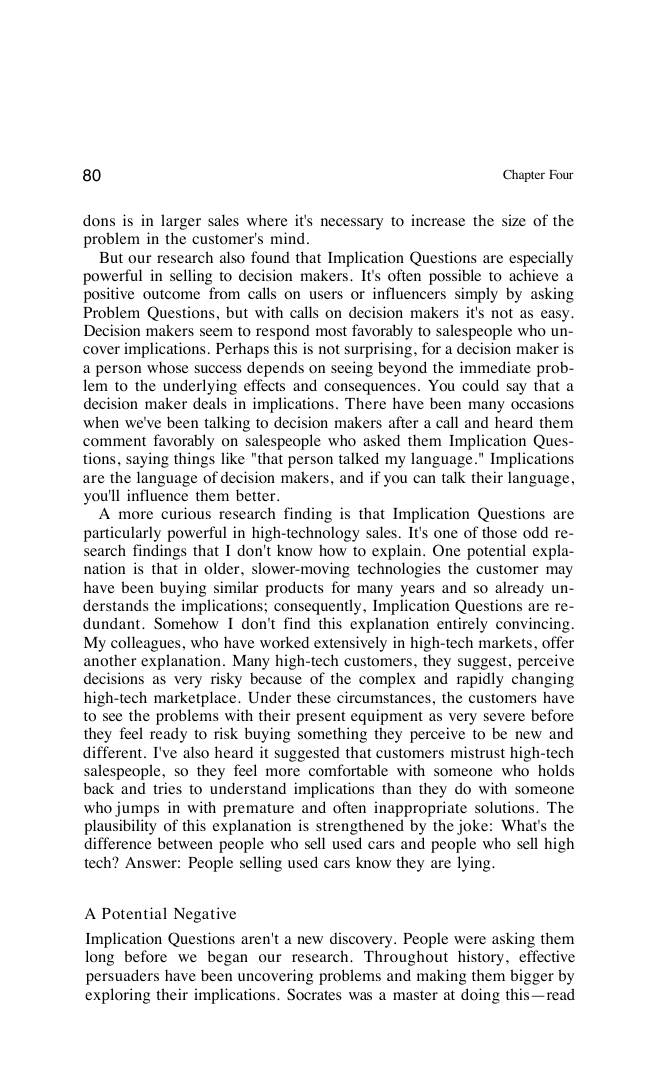 Implication questions figure — Rackham