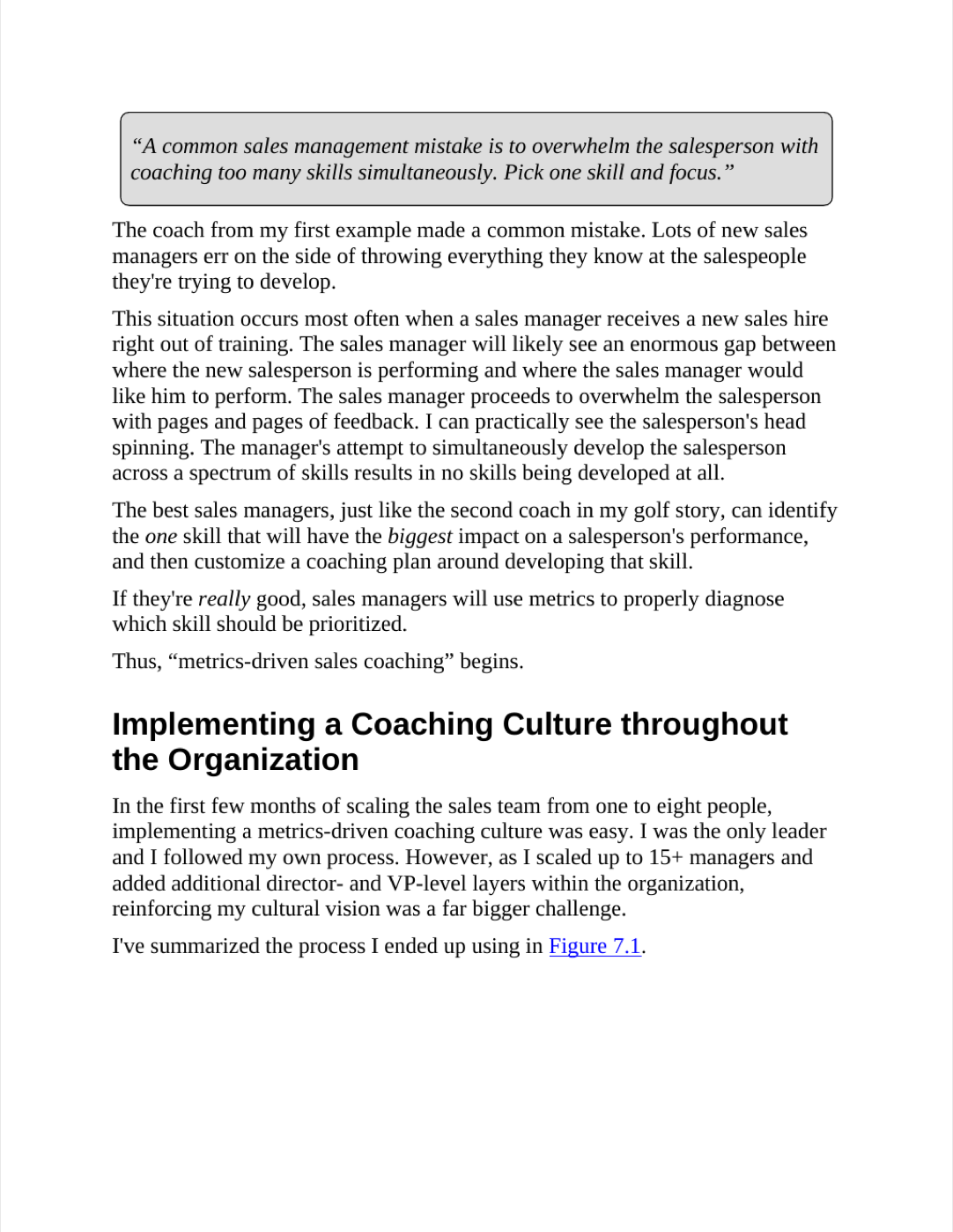 Metrics-driven coaching