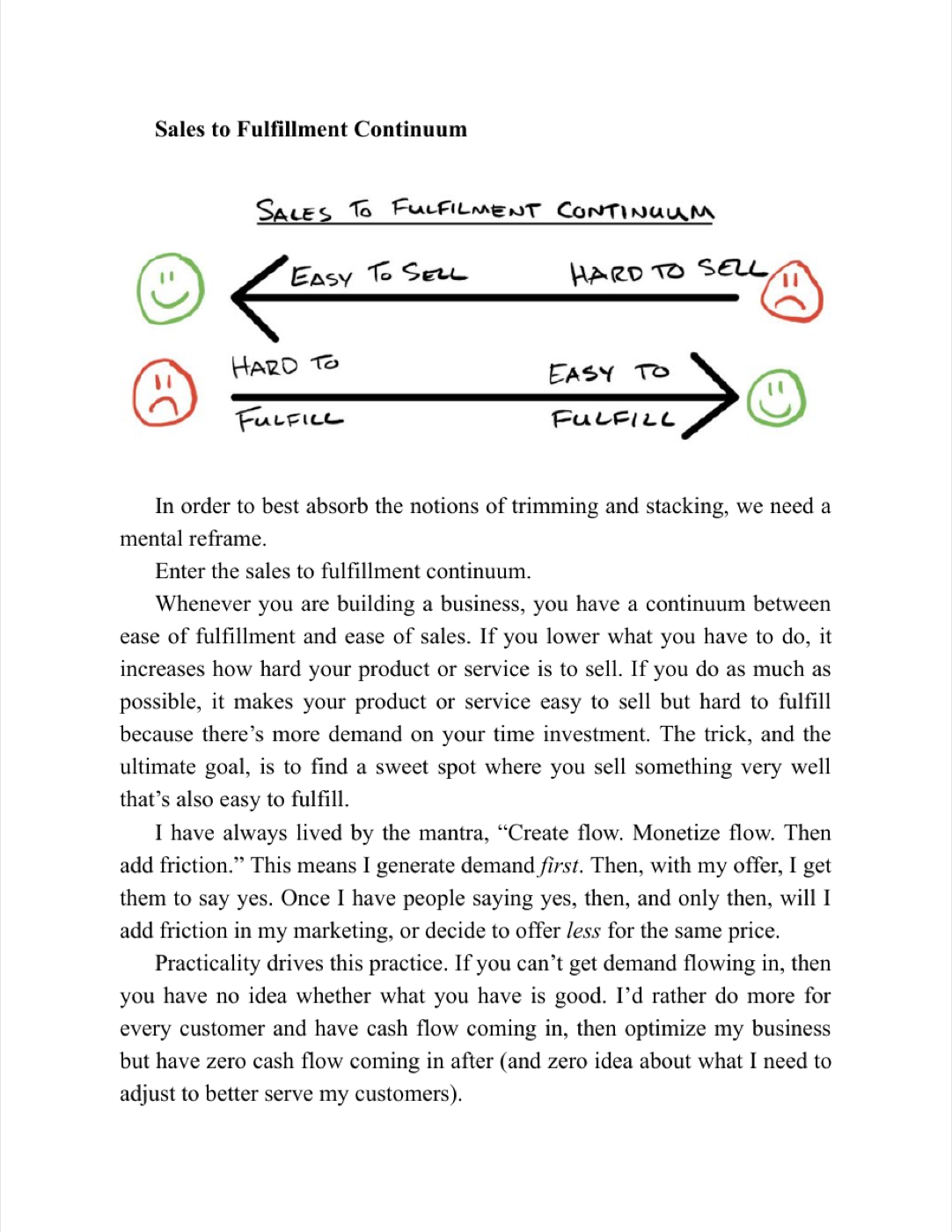 Sales to fulfilment continuum